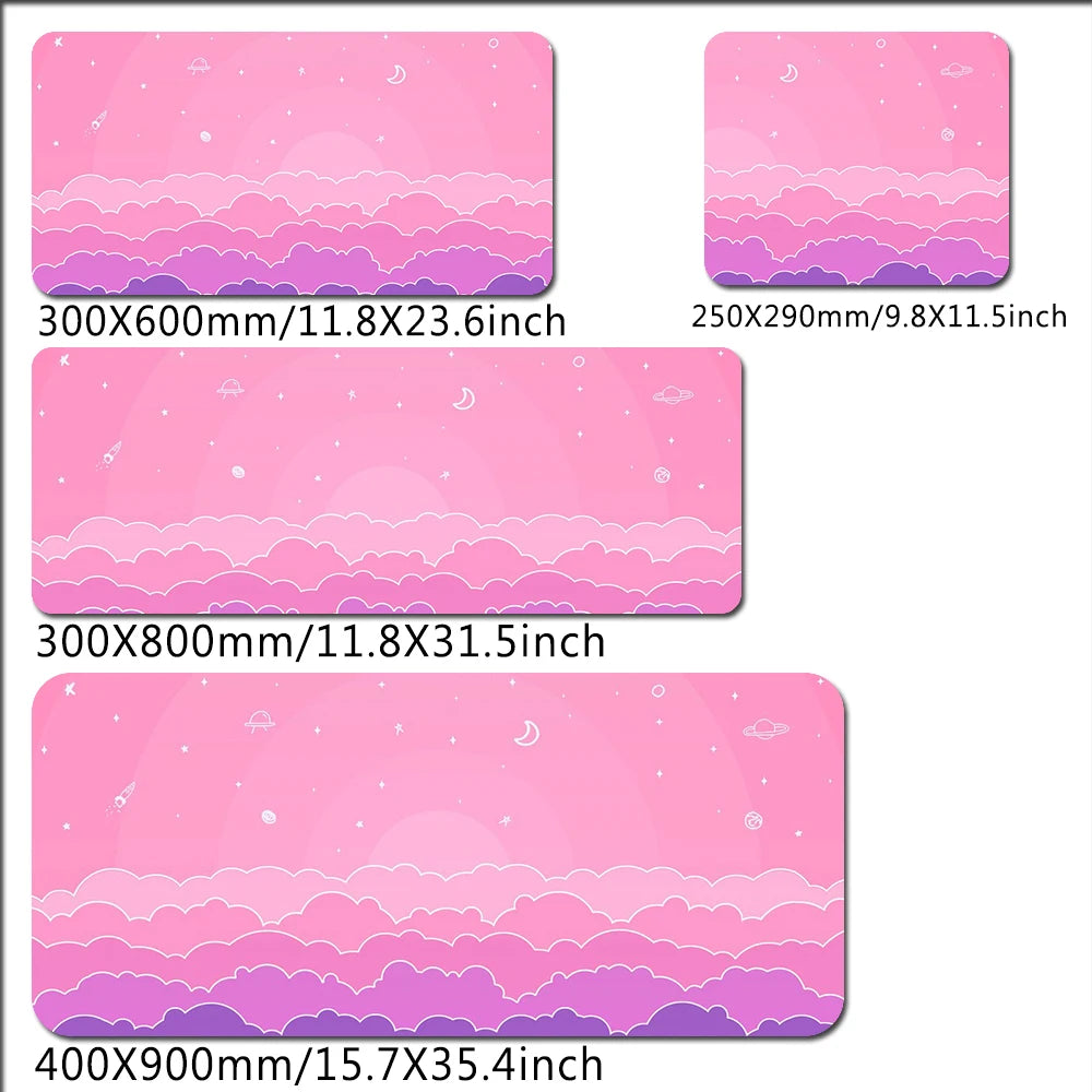 Mouse Pad Cute Aesthetic Big xxl Large Kawaii women Desk Mouse pads Anime Computer Mat Office Mousepad 900x400 Pink Gamer Pc