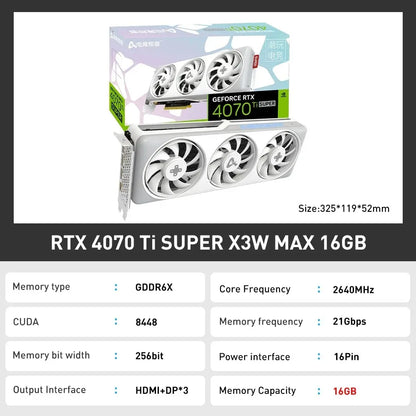 USED  RTX4070 SUPER X3W MAX 12GB RTX 4070TI Video Card GDDR6X NVIDIA 12GB 192Bit 16Pin placa de video Gaming placa video