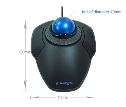 Kensington Orbit Wired Trackball Mouse with Scroll Ring 72337, 75327, 72500