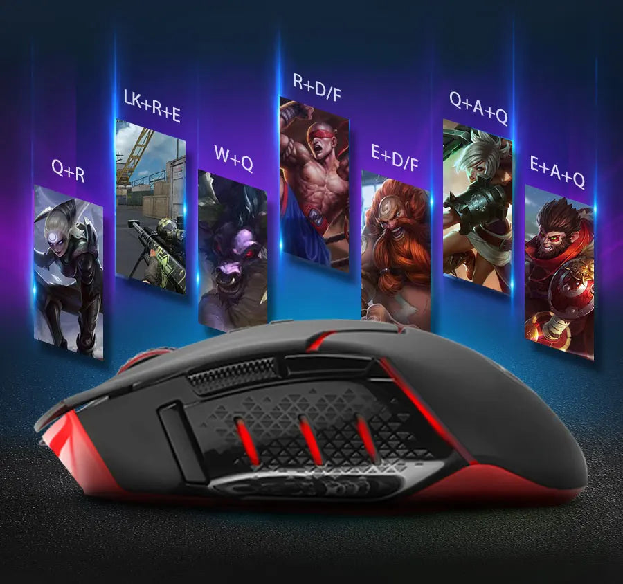 REDRAGON MIRAGE M690 USB Wireless 2.4G Gaming Mouse 4800DPI 8 buttons Programmable ergonomic for overwatch gamer Mice PC compute