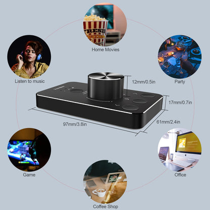 USB Volume Control Knob Computer Speaker Controller One-Click Mute Function and 3 Volume Control Modes Audio Adjust