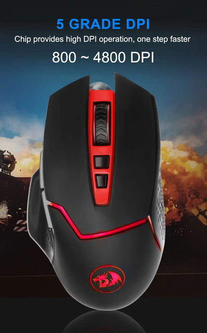 REDRAGON MIRAGE M690 USB Wireless 2.4G Gaming Mouse 4800DPI 8 buttons Programmable ergonomic for overwatch gamer Mice PC compute