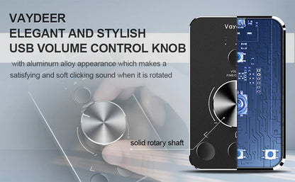 USB Volume Control Knob Computer Speaker Controller One-Click Mute Function and 3 Volume Control Modes Audio Adjust