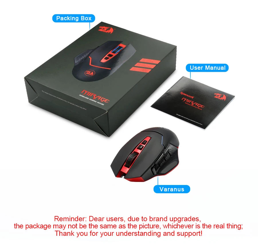 REDRAGON MIRAGE M690 USB Wireless 2.4G Gaming Mouse 4800DPI 8 buttons Programmable ergonomic for overwatch gamer Mice PC compute