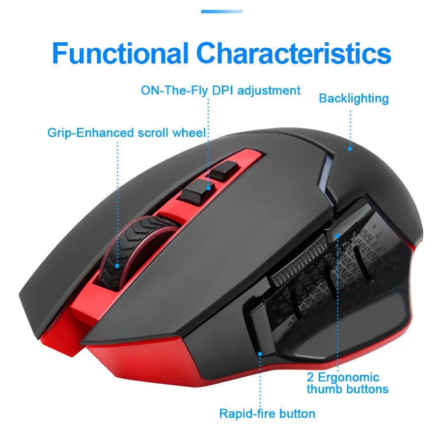 REDRAGON MIRAGE M690 USB Wireless 2.4G Gaming Mouse 4800DPI 8 buttons Programmable ergonomic for overwatch gamer Mice PC compute