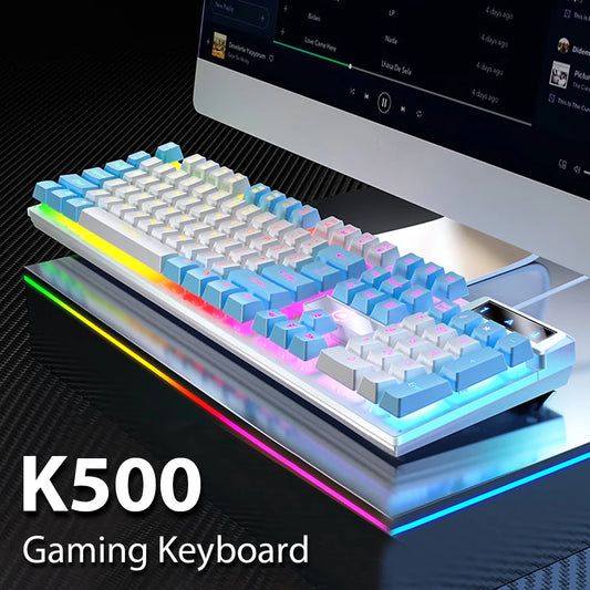 K500 Wired Gaming Keyboard Mechanical Sensation Laptop Desktops PC Computer Office Accessories 104 Keys RGB Backlight Keyboards