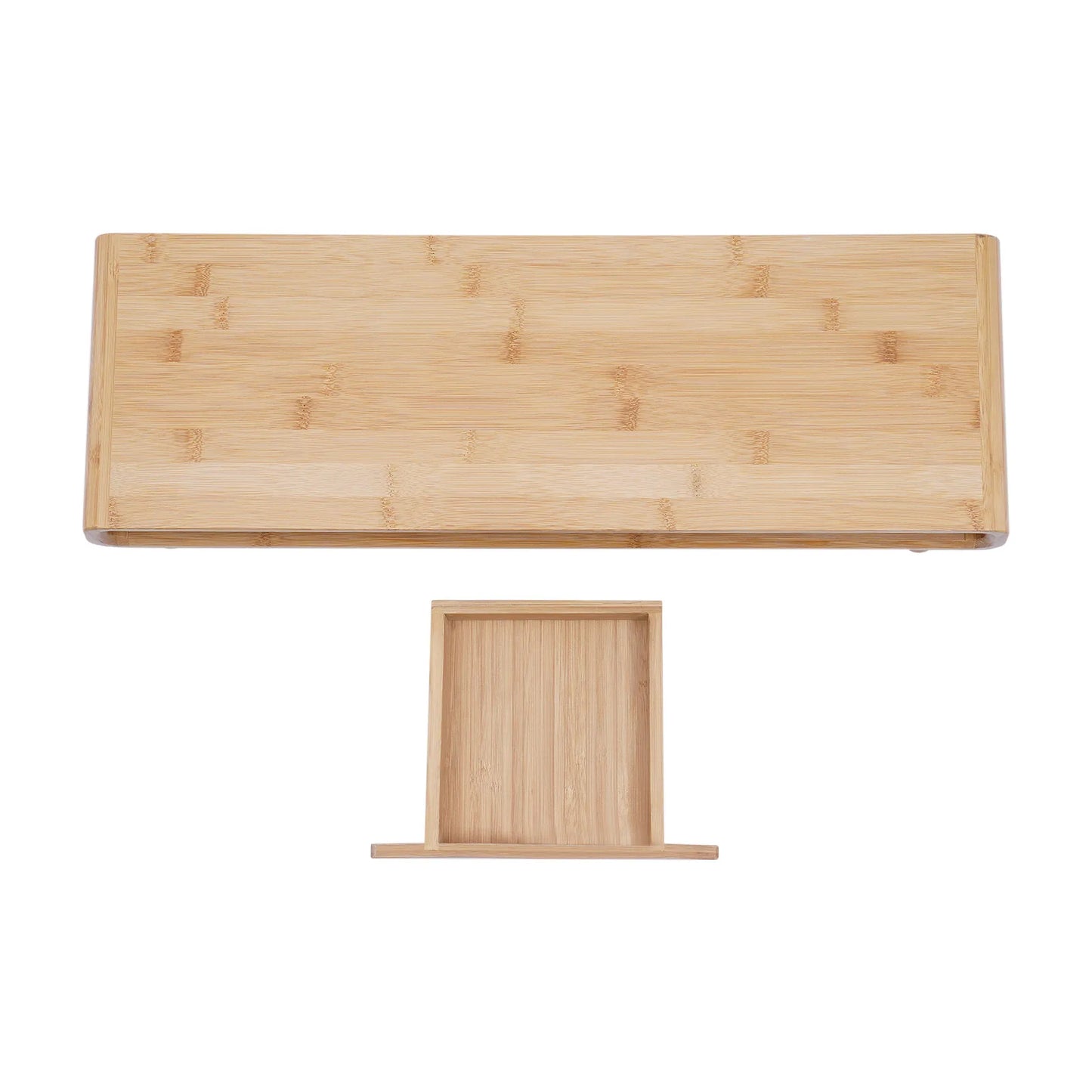 Bamboo Monitor Stand Riser, No Assembly Required Exquisite Monitor Stand with Drawer, Ergonomic Height Wood Monitor Stand