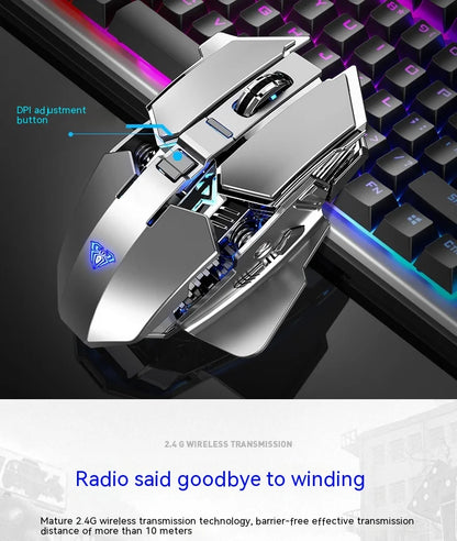 Aula Sc300 Mouse Multifunctional Gaming Side Keys Mouse Rechargeable Mecha style Mice Wireless Ergonomics Dpi adjustable Gamer