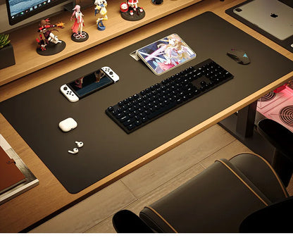 Non-slip Computer Gaming MousePad Table Cushion Large Size Mouse Pad Laptop Keyboard Mat Multiple Sizes Leather Office Desk Pad