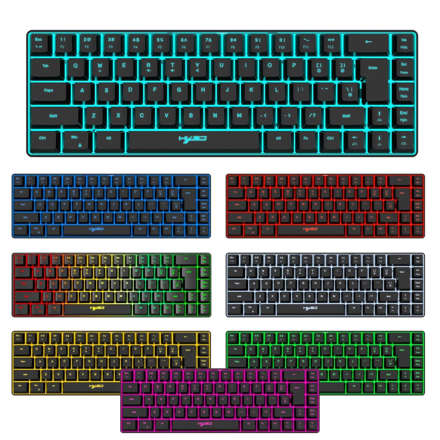 Spanish Keyboard With Ñ ISO Keyboard Spanish English 68 Keys Layout Feel Like Mechanical Type C Wired RGB Backlight Gaming V200