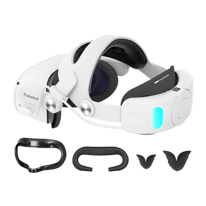 TRANSNOVO Compatible with Oculus Quest 2 Head Strap Set 6000mAh Battery VR Accessory for Meta Quest 2