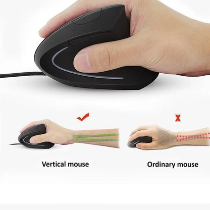 Wired Right Hand Vertical RGB Mouse Ergonomic Gaming Mouse 3200DPI USB Optical Wrist Healthy Mause for PC Computer