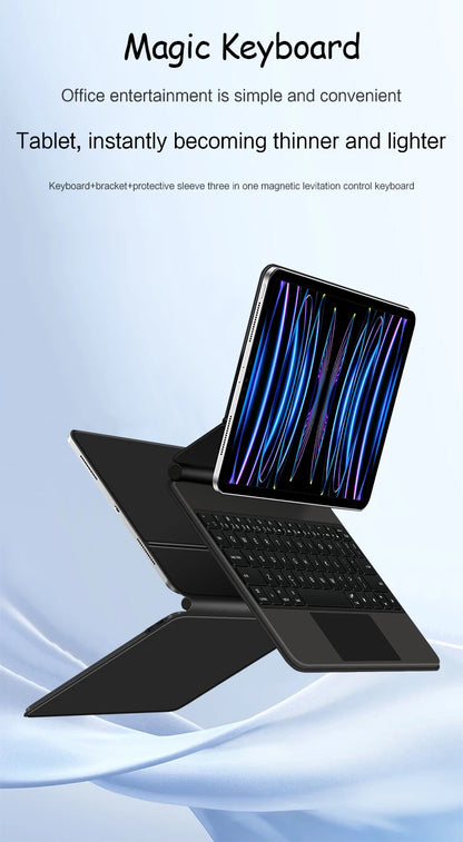 Keyboard Case For iPad Pro 11 Inch 12.9" M2 M4 Pro 13 Air 11 5th 4th 10.9" 6 10th generation Magic Smart Cover Folio Multi-touch