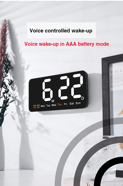 Xiaomi Electronic Wall Clock Temperature Date Table Clock Wall-mounted Dual Alarms Digital LED Clocks for Home Bedroom Voice