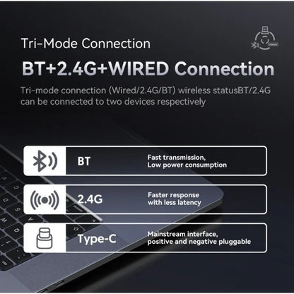 Attack Shark X6 PAW3395 Bluetooth Mouse,Tri-Mode Connection,RGB Touch Magnetic Charging Base,macroscopic Gaming Mouse