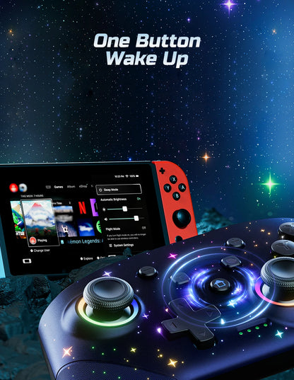 VOYEE Switch Controller, LED Star Wireless Pro Controller for Switch/Lite/OLED, Multi-Platform Windows PC/IOS/Android