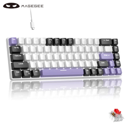 MageGee Portable 60% Mechanical Gaming Keyboard, MK-Box LED Backlit Compact 68 Keys Mini Wired Office Keyboard for Windows PC