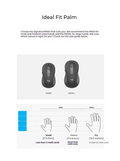 Logitech M650  Wireless Bluetooth Silent Mouse Office Laptop Sensor Technology Advanced Optical Programmable Buttons Mice