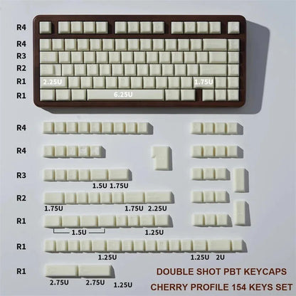 114 Keys GMK keycaps White Minimalist Keycap Double Shot PBT Cherry Profile For Alice layout MX Switch Mechanical Keyboard