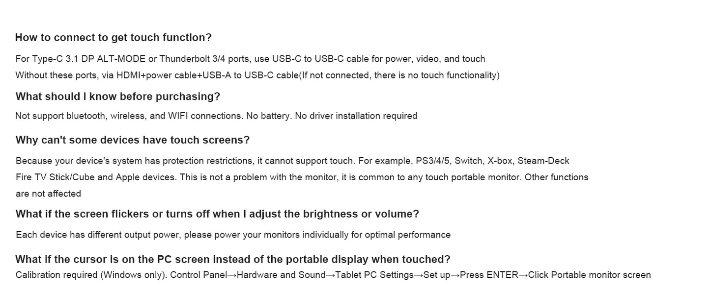 InnoView 15.6" Portable Monitor Touch Screen 1080P 1200:1 HDMI USB C Travel Monitor for Laptop, PC, Mac, Phone, Switch, PS