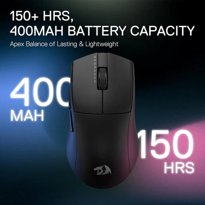 Redragon M916 PRO 3-Mode Wireless Gaming Mouse, Hype-Speed 4K Polling Rate, 49G Ultra-Light 26K DPI Gamer Mouse