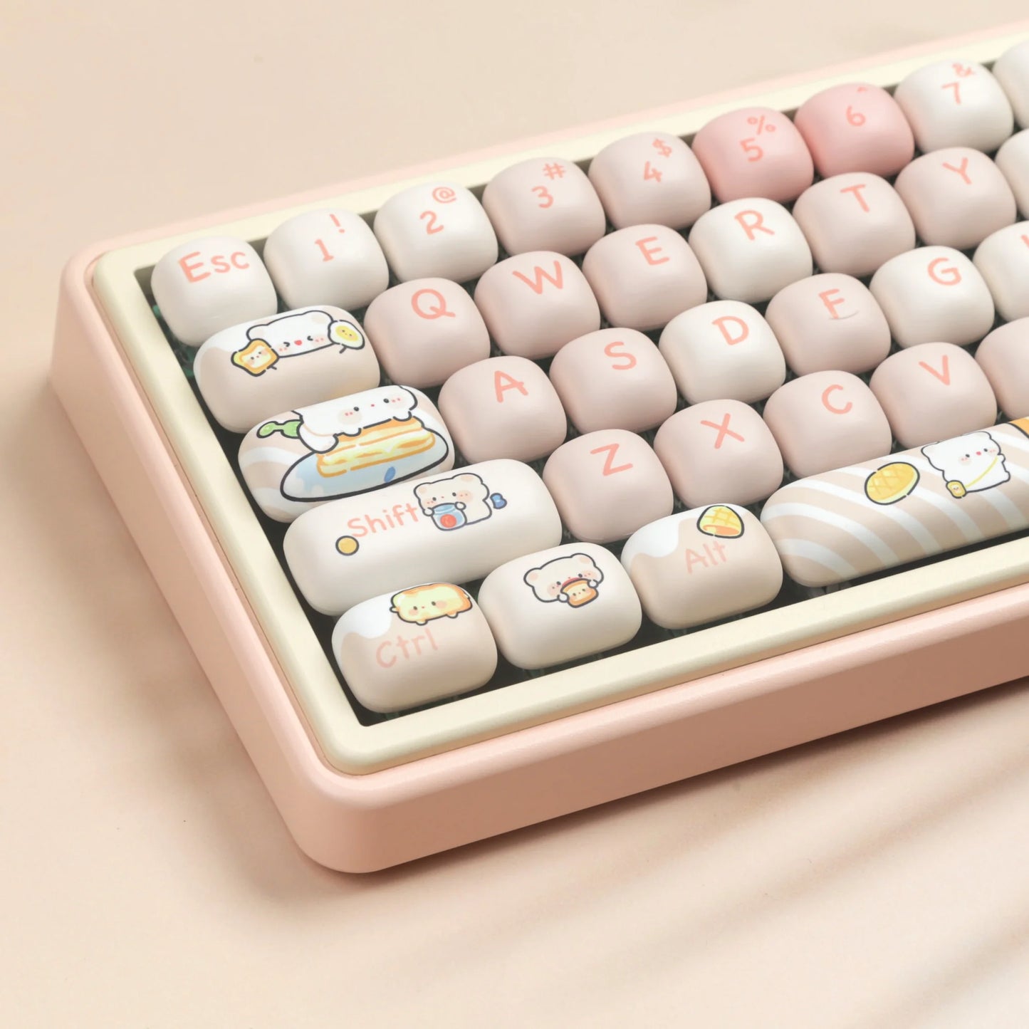 PBT Keyboard Keycap Dye Sublimation MOG 139keys Ergonomics Gaming Customized Cute Accessories For Desktop Office Girls Gifts