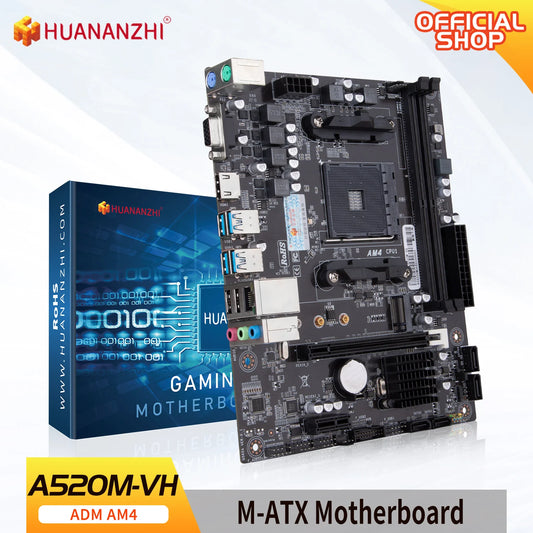 HUANANZHI A520M AMD AM4 Motherboard Support Ryzen ( 3600 4650G 5500 5500G 5600 5600G 5600X 5800X) M.2 NVME Dual Channel DDR4 RAM