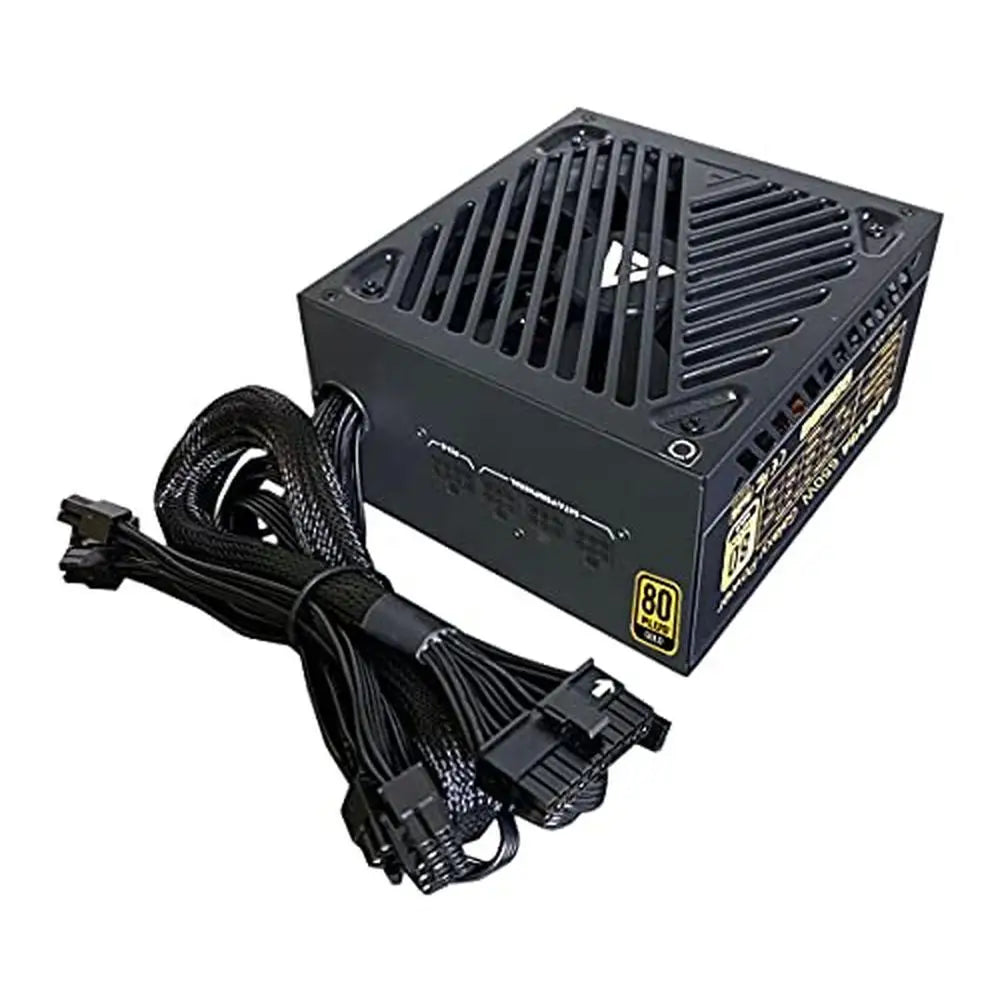 ATX 650W Gold Certified Gaming Power Supply Semi-Modular Design Cable Management Compatible with ATX 12V 2.3 Version Supports