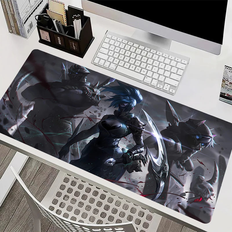 League Of Legends Akali Mouse Pad Laptop Kawaii Anime Girl Gamer Keyboard Mousepad PC Gaming Accessories Desktop Mat XXL Carpet