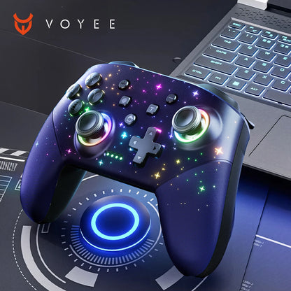 VOYEE Switch Controller, LED Star Wireless Pro Controller for Switch/Lite/OLED, Multi-Platform Windows PC/IOS/Android