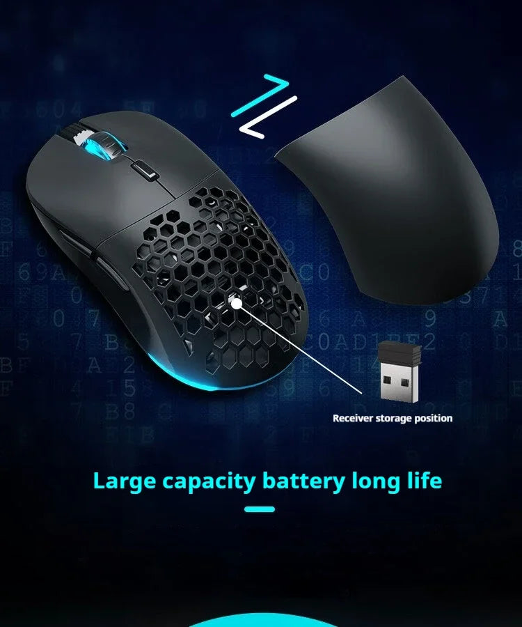 Mechevo M710 Dual-Mode Wireless Gaming Mouse 10000dpi Portable Lightweight Office Gaming Mouse With Replaceable Back Cover