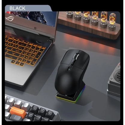 Attack Shark X6 PAW3395 Bluetooth Mouse,Tri-Mode Connection,RGB Touch Magnetic Charging Base,macroscopic Gaming Mouse