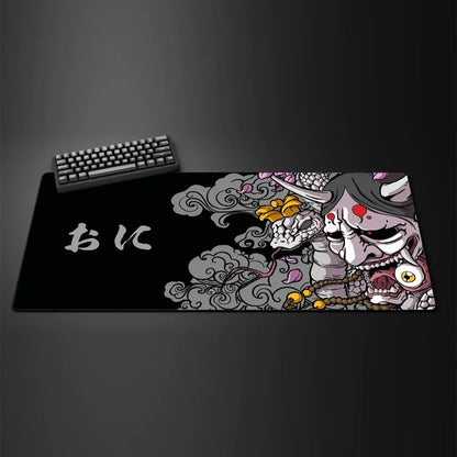 Japan Anime Oni Mouse Pad Gamer Desk Mat Large xxl Gaming PC Accessorie for Computer Purple 400X900 Table Keyboard Laptop Rug