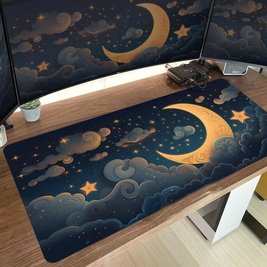 Celestial Desk Mat Cute Space Deskmat Cozy Witchy Vintage Art Large Mousepad Soft Keyboard Deskpad Cottagecore Mouse Pad