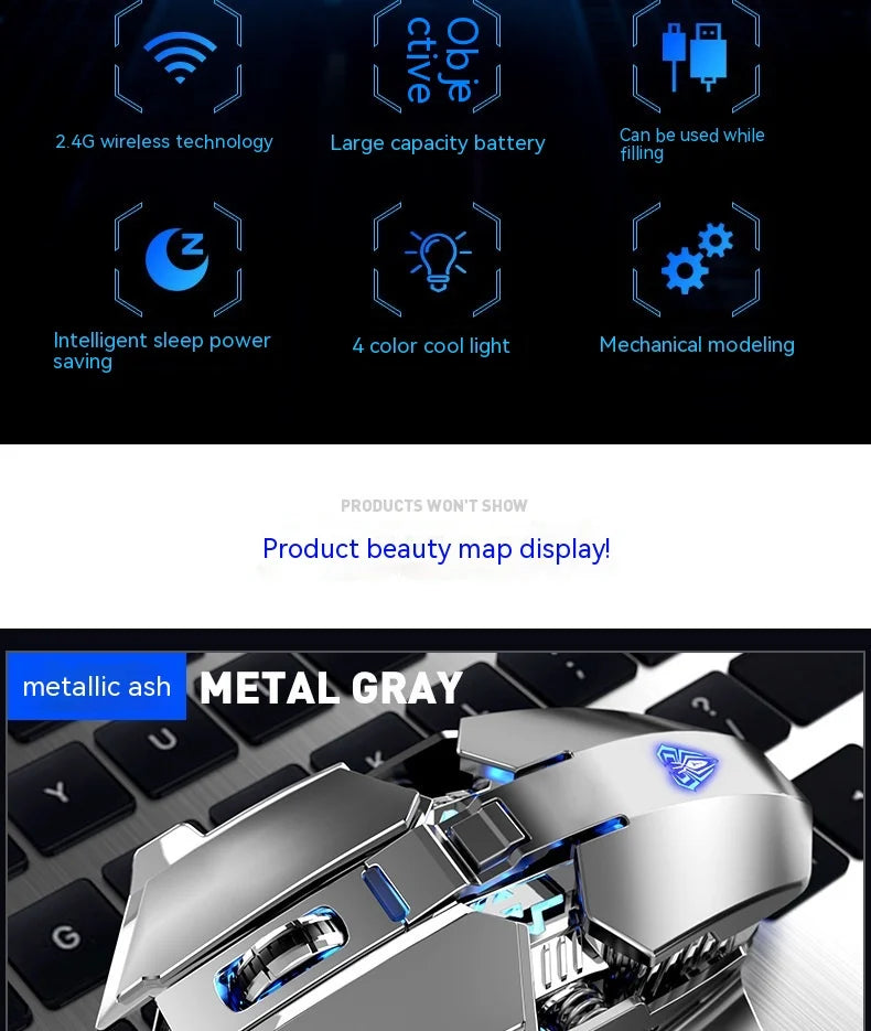 Aula Sc300 Mouse Multifunctional Gaming Side Keys Mouse Rechargeable Mecha style Mice Wireless Ergonomics Dpi adjustable Gamer