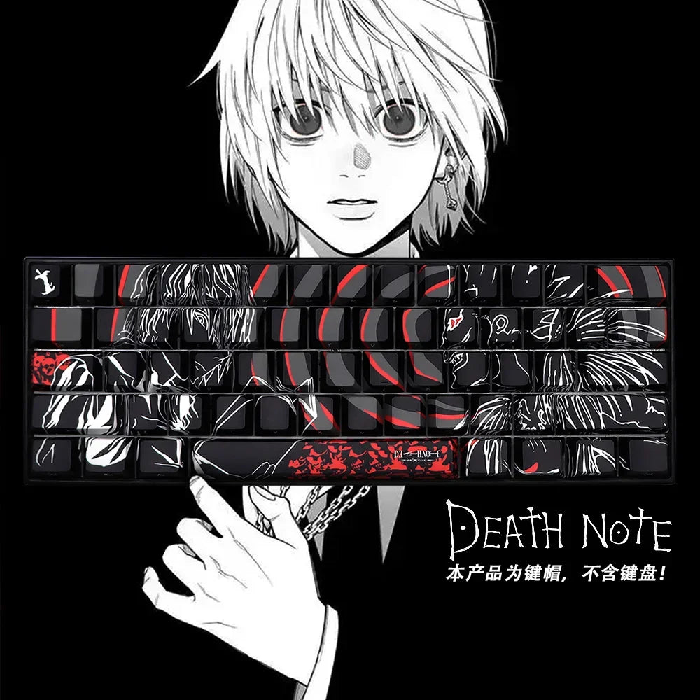 136 Keys Death Note Keycap Cherry Profile PBT Dye Sublimation DIY Keycaps for 61/68/75/96 MX Switch Gaming Mechanical Keyboard