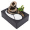 11.4x8.3x8.7in Tabletop Fountain With LED Light Waterfall Zen Meditation Desktop Resin Rockery Water Fountain Bonsai Decor Gift