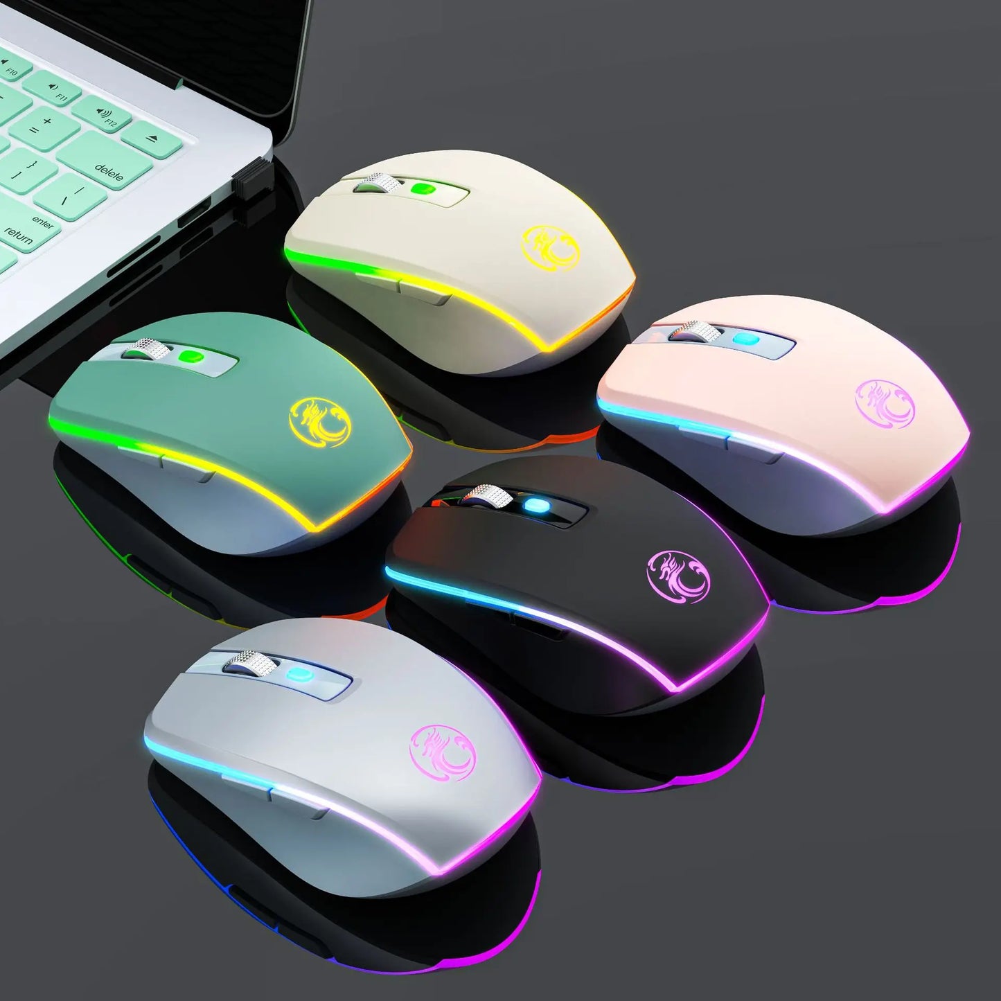 Portable Bluetooth dual-mode rechargeable mute 6-key wireless gaming mouse TYPE-C interface Creative gifts