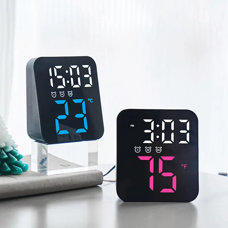 Xiaomi Electronic Wall Clock Temperature Date Table Clock Wall-mounted Dual Alarms Digital LED Clocks for Home Bedroom Voice