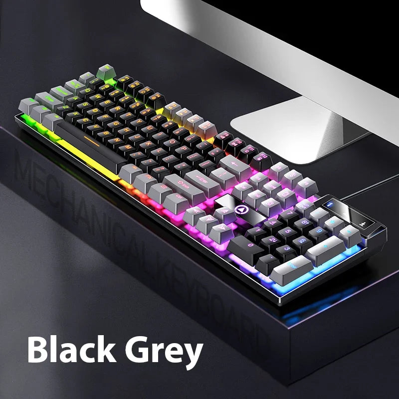 K500 Wired Gaming Keyboard Mechanical Sensation Laptop Desktops PC Computer Office Accessories 104 Keys RGB Backlight Keyboards