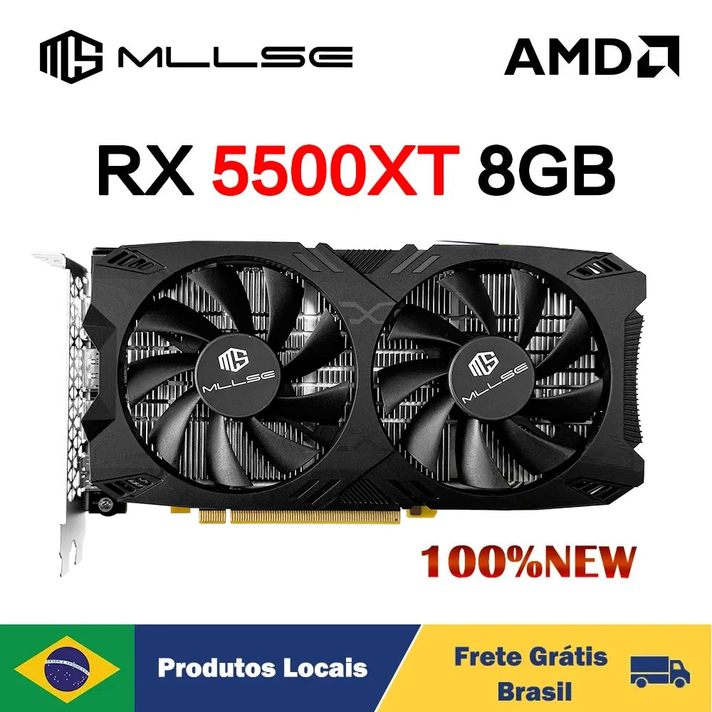 MLLSE Graphics Card RX 5500xt 8gb Placa De Video Gaming 7NM 128bit GDDR6 8Pin PCI Express 4.0 x 8 1717MHz HDMI*1 DP*3 Desktop