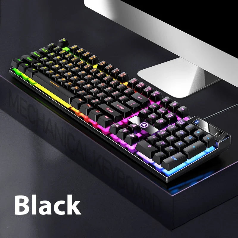 K500 Wired Gaming Keyboard Mechanical Sensation Laptop Desktops PC Computer Office Accessories 104 Keys RGB Backlight Keyboards