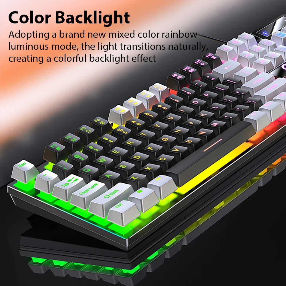 K500 Wired Gaming Keyboard Mechanical Sensation Laptop Desktops PC Computer Office Accessories 104 Keys RGB Backlight Keyboards