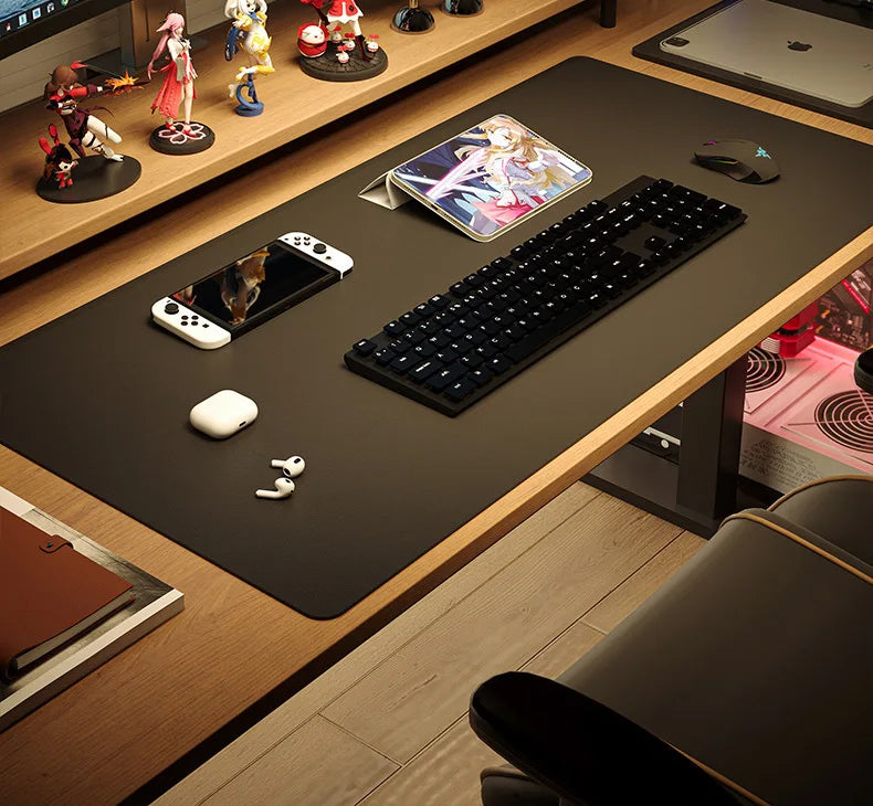 Non-slip Computer Gaming MousePad Table Cushion Large Size Mouse Pad Laptop Keyboard Mat Multiple Sizes Leather Office Desk Pad