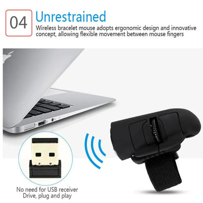 2.4G Mini Wireless Finger Ring Mouse Ergonomic Handheld Optical Travel Mice for PC Computer Laptop TV Android Phone