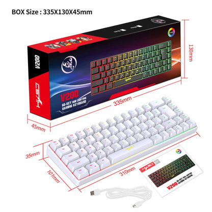 Spanish Keyboard With Ñ ISO Keyboard Spanish English 68 Keys Layout Feel Like Mechanical Type C Wired RGB Backlight Gaming V200