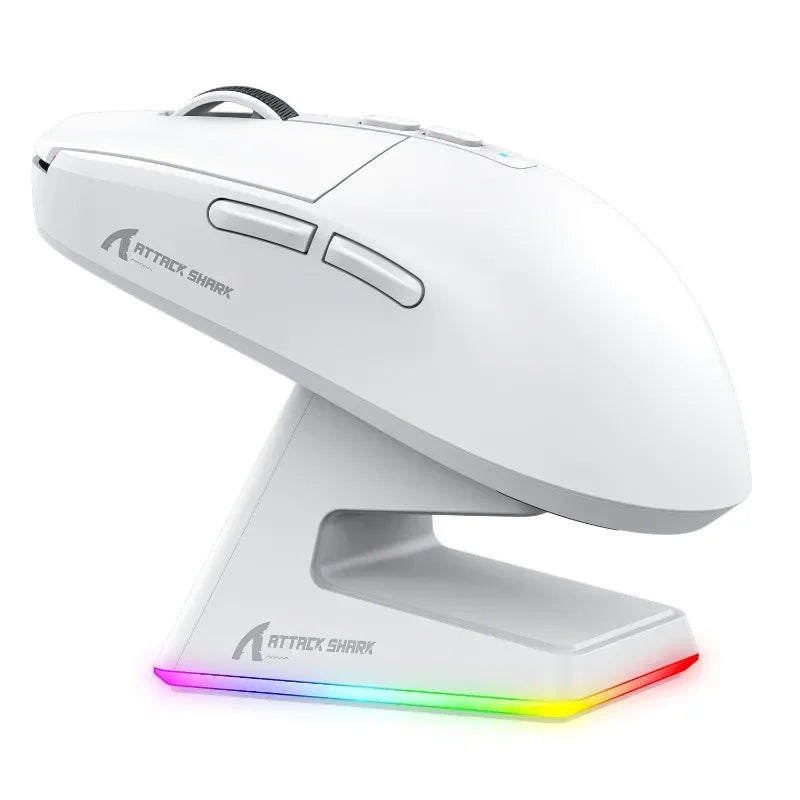 Attack Shark X6 PAW3395 Bluetooth Mouse,Tri-Mode Connection,RGB Touch Magnetic Charging Base,macroscopic Gaming Mouse