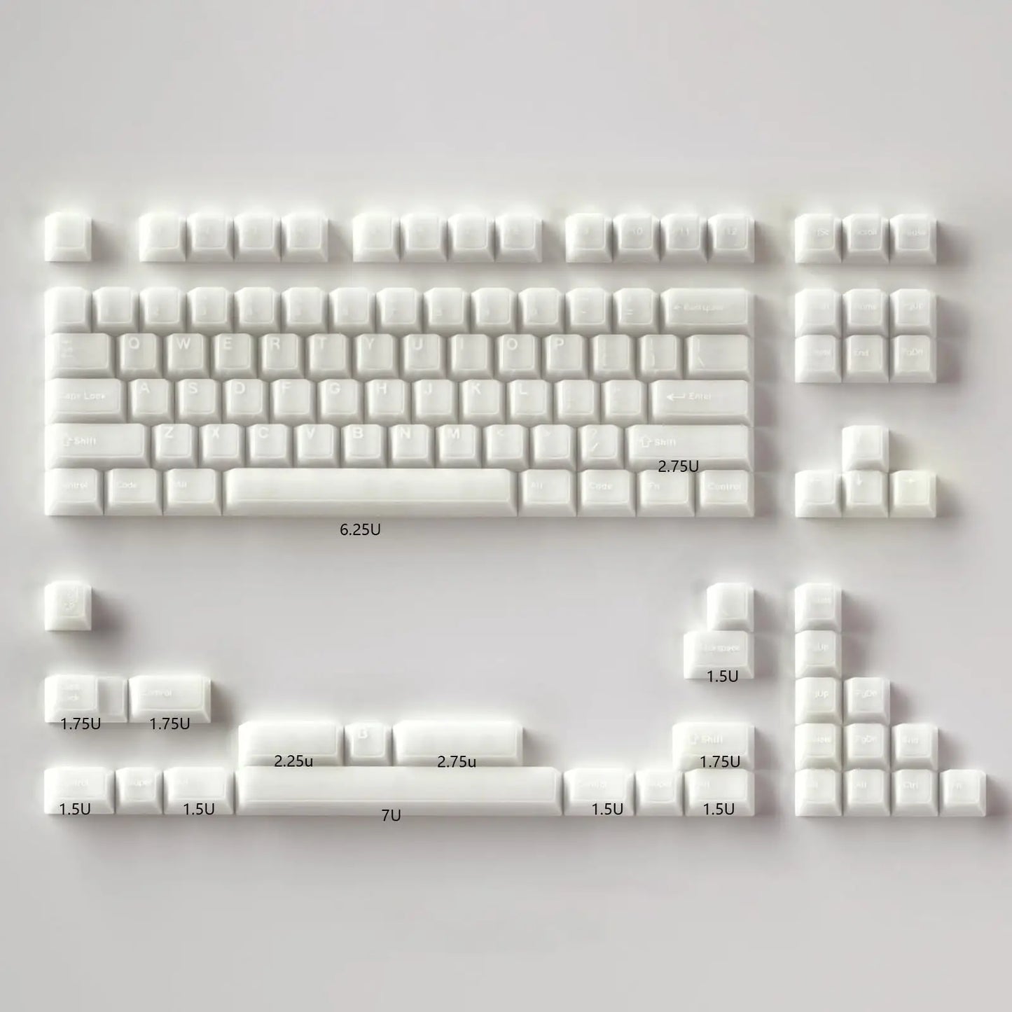 114 Keys GMK keycaps White Minimalist Keycap Double Shot PBT Cherry Profile For Alice layout MX Switch Mechanical Keyboard