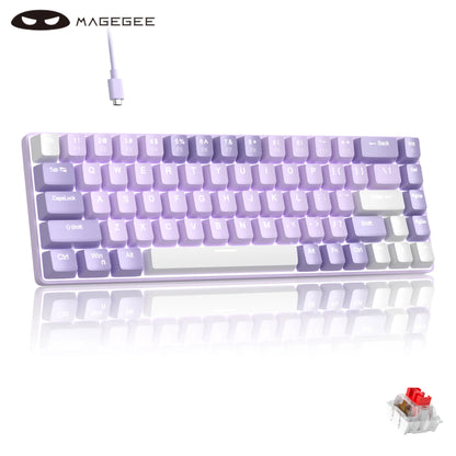 MageGee Portable 60% Mechanical Gaming Keyboard, MK-Box LED Backlit Compact 68 Keys Mini Wired Office Keyboard for Windows PC