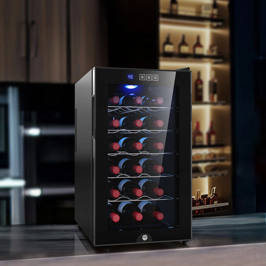 6 8 12 18 Bottles Wine Cooler Refrigerators Freestanding Countertop Double-Layer Tempered Glass Door Wine Cellars Wine Fridge